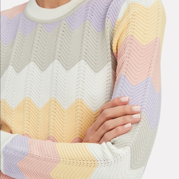 RONNY KOBO Jada Chevron Pastel Knit Sweater Small - Picture 13 of 13